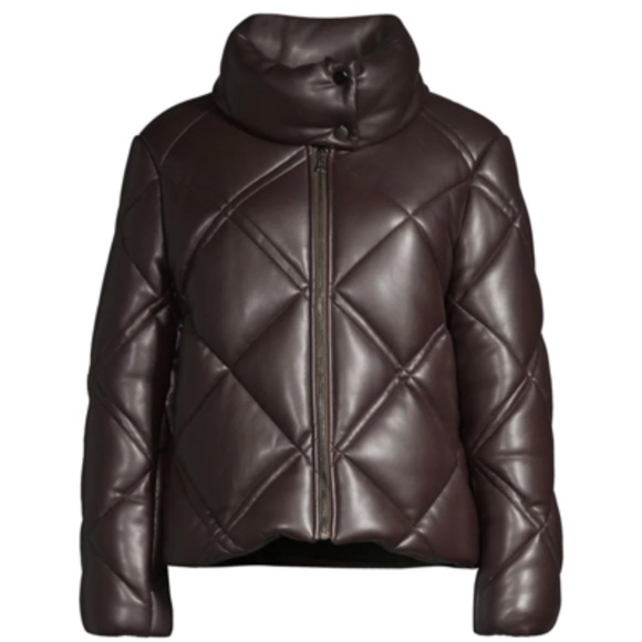 MILLY Chocolate Brown Puffer Jacket NWT - Picture 1 of 3